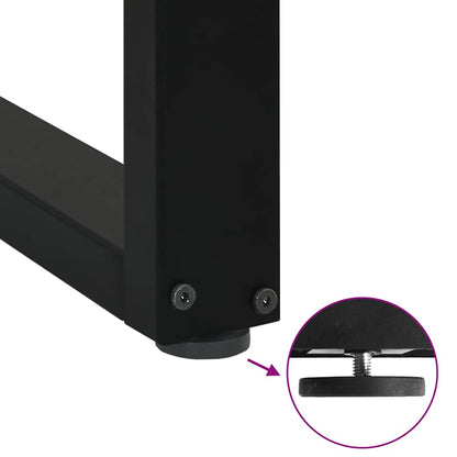 Gambe per tavolo da pranzo a forma di U 3 pz nere 90x(72-73) cm in acciaio