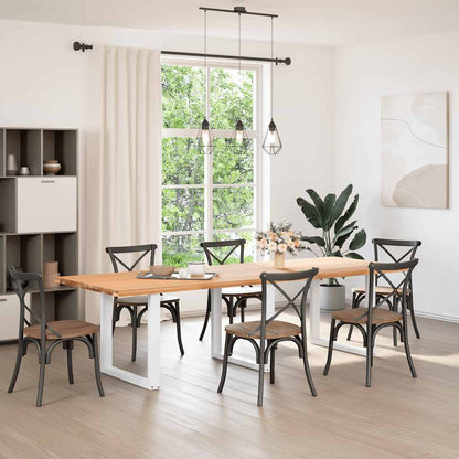Gambe per tavolo da pranzo forma U 3 pz bianche 90x(72-73)