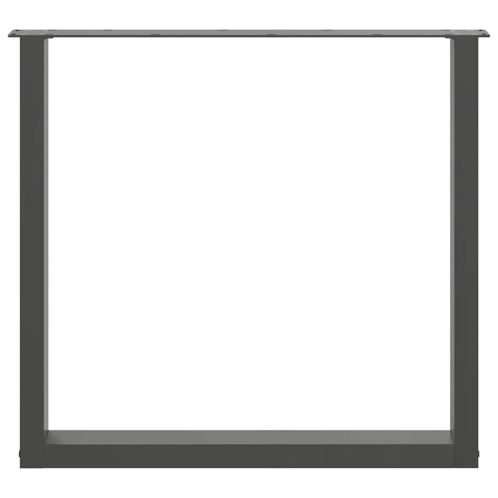 Gambe per tavolo da pranzo forma U 3 pz Antracite 90x(72-73) cm