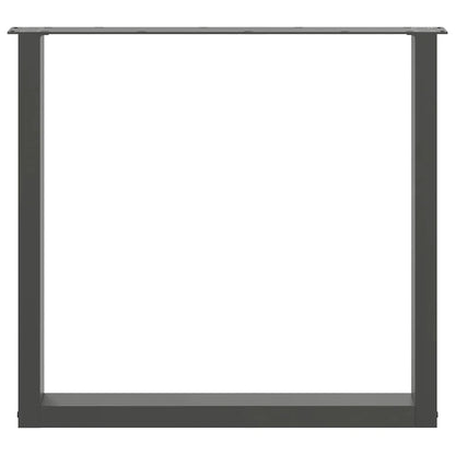Gambe per tavolo da pranzo forma U 3 pz Antracite 90x(72-73) cm