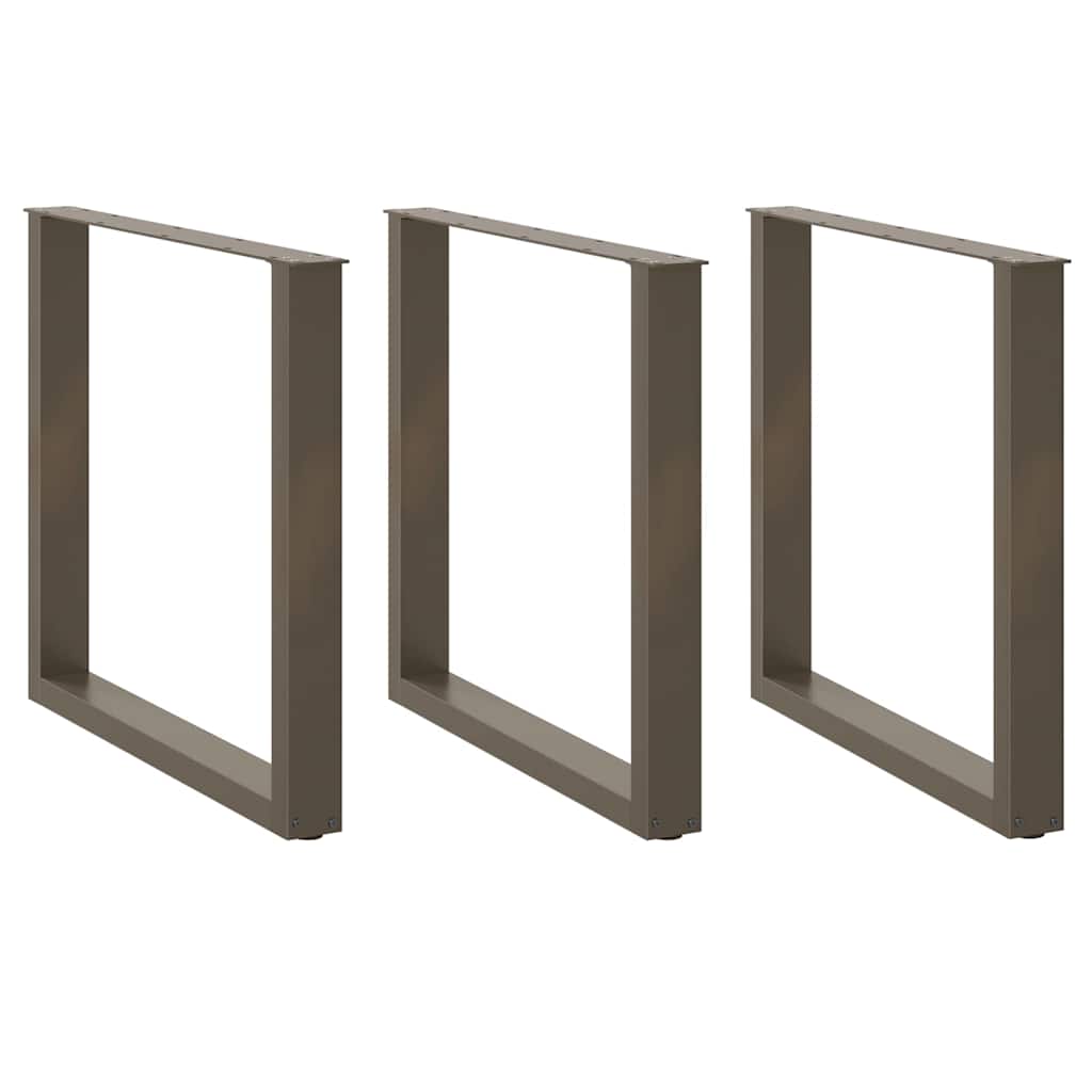 Gambe per tavolo da pranzo forma U 3 pz naturale 90x(72-73) cm