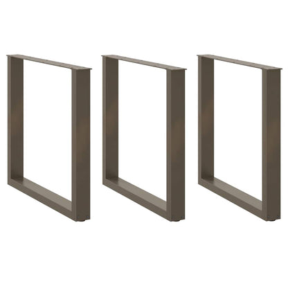 Gambe per tavolo da pranzo forma U 3 pz naturale 90x(72-73) cm