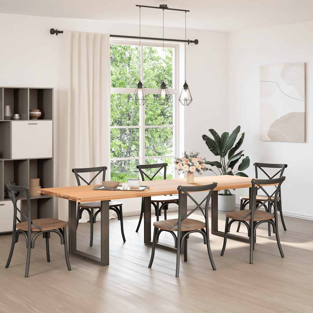 Gambe per tavolo da pranzo forma U 3 pz naturale 90x(72-73) cm