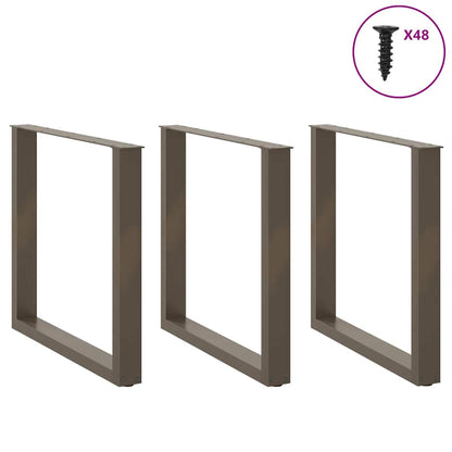Gambe per tavolo da pranzo forma U 3 pz naturale 90x(72-73) cm