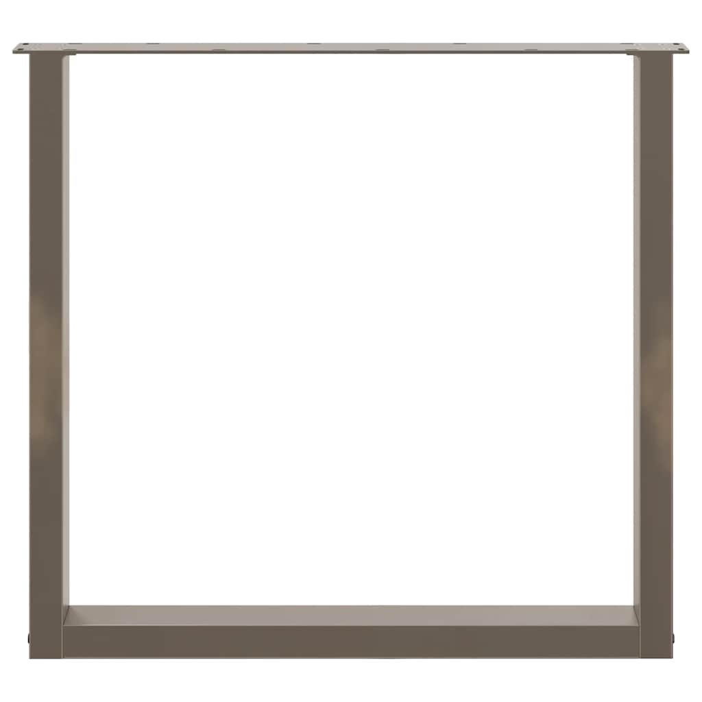 Gambe per tavolo da pranzo a forma di U 3 pz in acciaio naturale 90x(72-73) cm