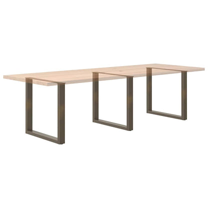Gambe per tavolo da pranzo forma U 3 pz naturale 90x(72-73) cm