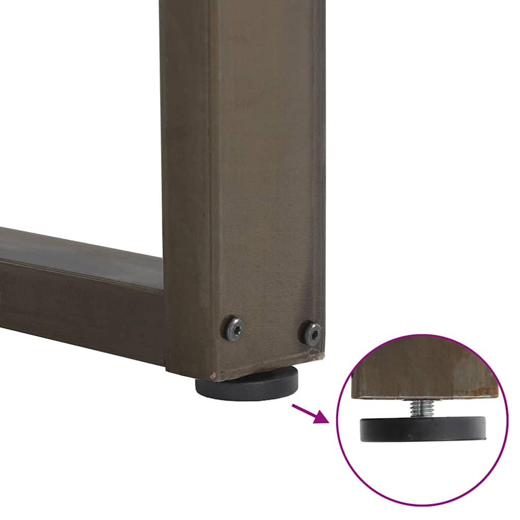 Gambe per tavolo da pranzo a forma di U 3 pz in acciaio naturale 90x(72-73) cm