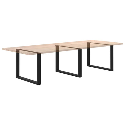 Gambe per tavolo da pranzo a forma di U 3 pz nere 100x(72-73) cm in acciaio
