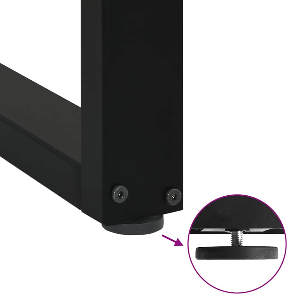 Gambe per tavolo da pranzo a forma di U 3 pz nere 100x(72-73) cm in acciaio