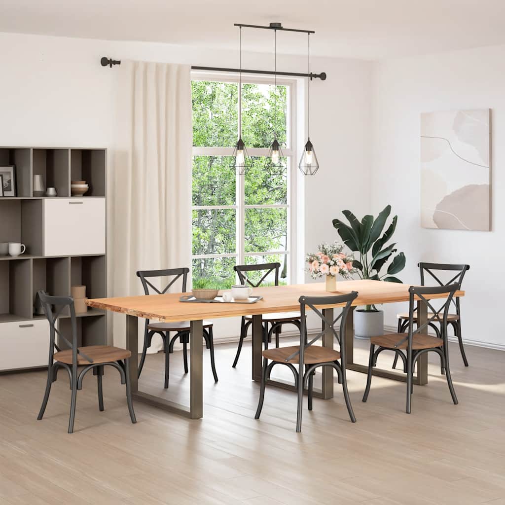 Gambe per tavolo da pranzo a forma di U 3 pz in acciaio naturale 100x(72-73) cm - homemem39