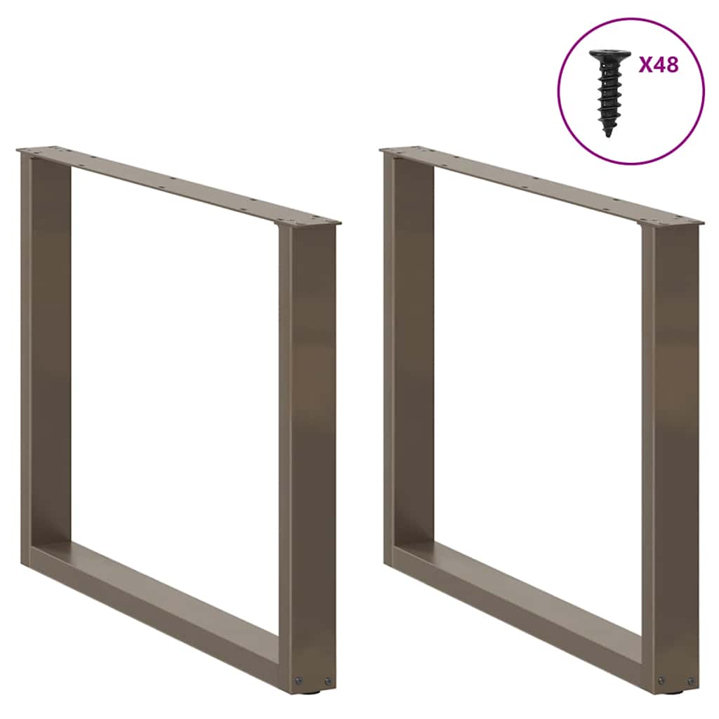 Gambe per tavolo da pranzo a forma di U 3 pz in acciaio naturale 100x(72-73) cm - homemem39