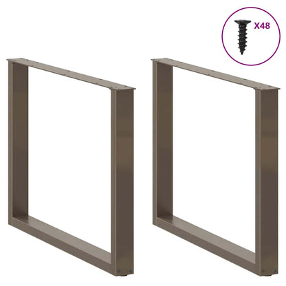 Gambe per tavolo da pranzo a forma di U 3 pz in acciaio naturale 100x(72-73) cm - homemem39