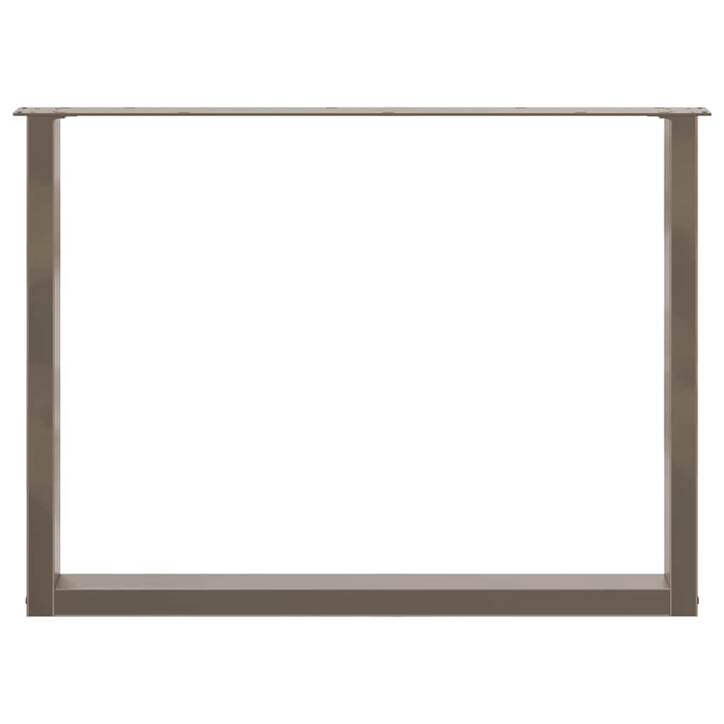 Gambe per tavolo da pranzo a forma di U 3 pz in acciaio naturale 100x(72-73) cm - homemem39