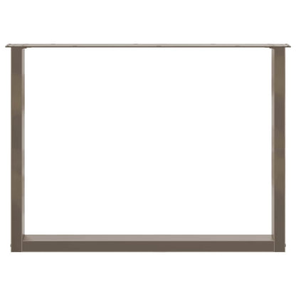 Gambe per tavolo da pranzo a forma di U 3 pz in acciaio naturale 100x(72-73) cm - homemem39