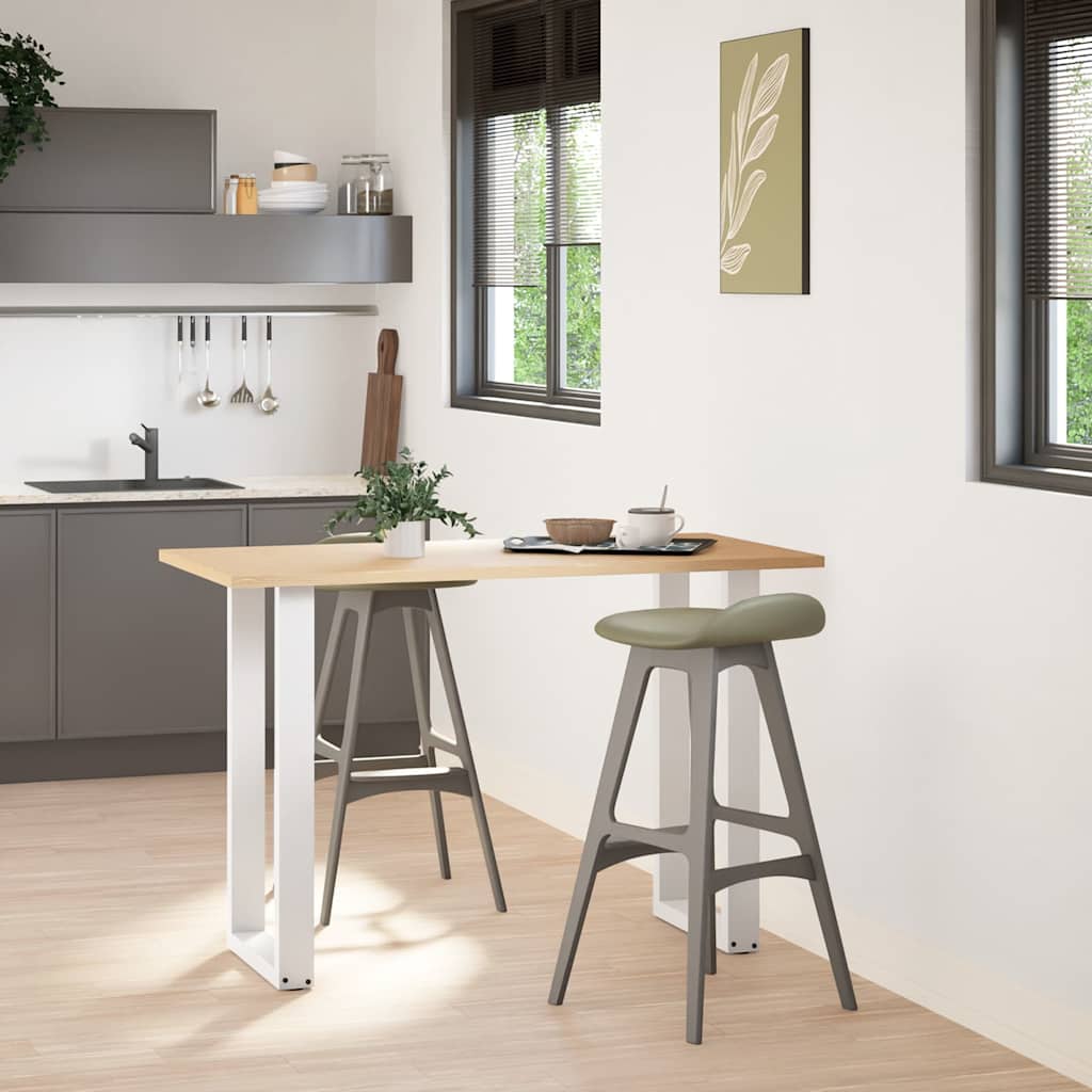 Gambe per tavolo da bar a forma di U 2 pz bianche 40x(90-91) cm in acciaio