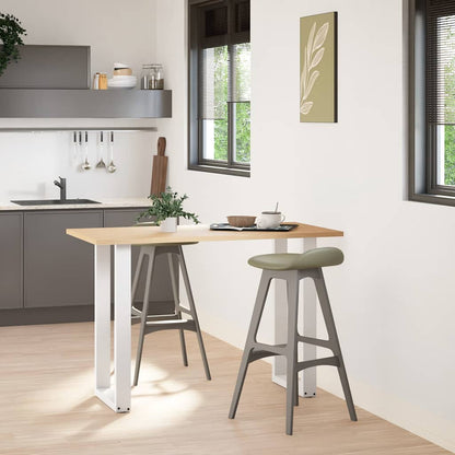 Gambe per tavolo da bar a forma di U 2 pz bianche 40x(90-91) cm in acciaio