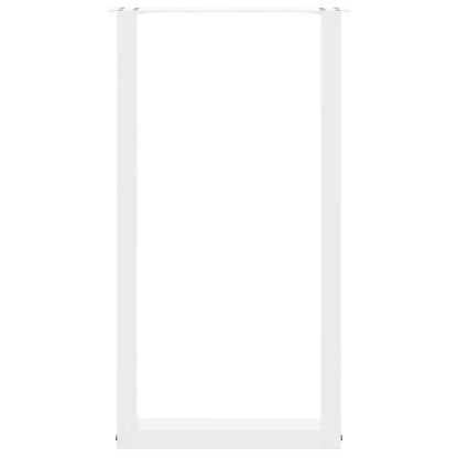 Gambe per tavolo da bar a forma di U 2 pz bianche 40x(90-91) cm in acciaio