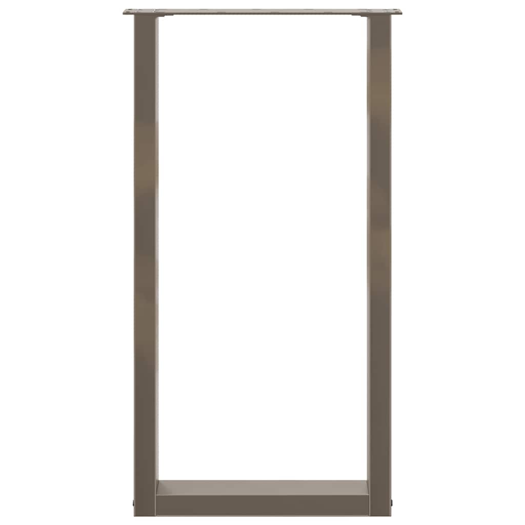 Gambe per tavolo da bar a forma di U 2 pz in acciaio naturale 40x(90-91) cm