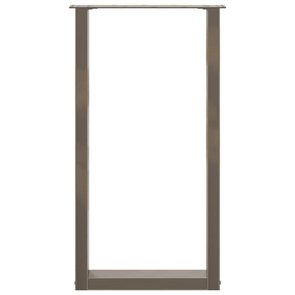 Gambe per tavolo da bar a forma di U 2 pz in acciaio naturale 40x(90-91) cm