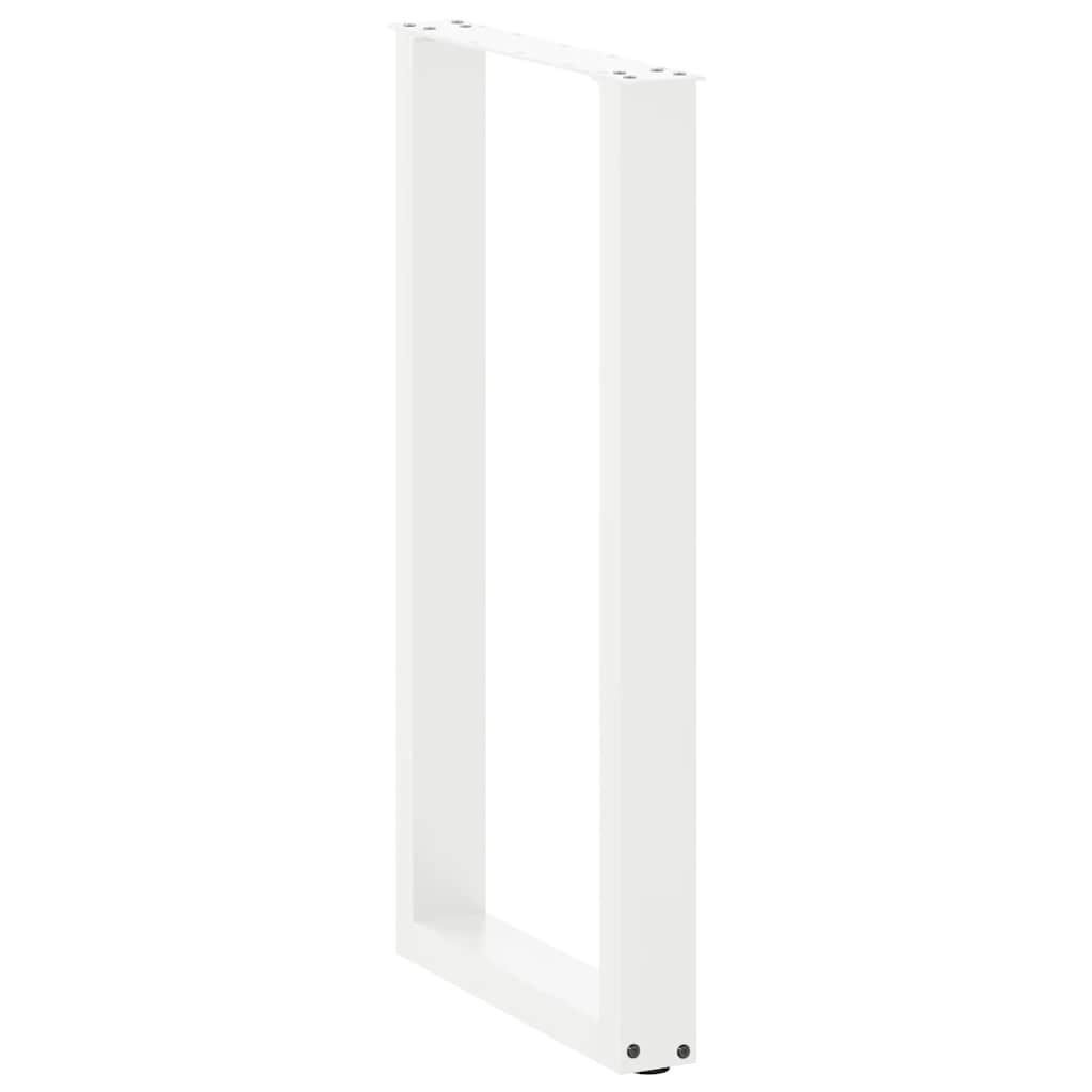 Gambe Tavolino da Caffè a U 2 pz Bianco 50x(90-91)cm in Acciaio