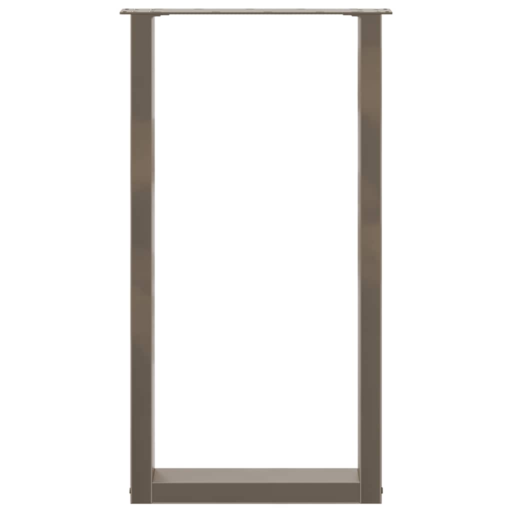 Gambe per tavolo da bar a forma di U 2 pz in acciaio naturale 50x(90-91) cm