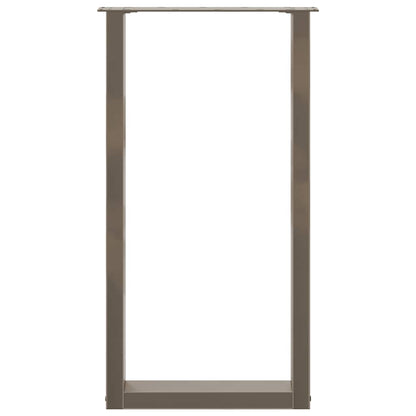 Gambe per tavolo da bar a forma di U 2 pz in acciaio naturale 50x(90-91) cm