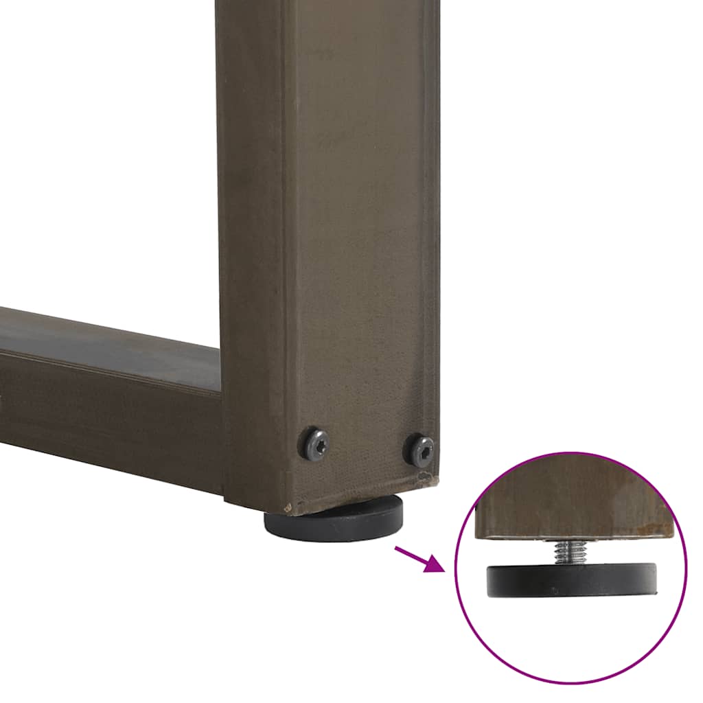 Gambe per tavolo da bar a forma di U 2 pz in acciaio naturale 50x(90-91) cm