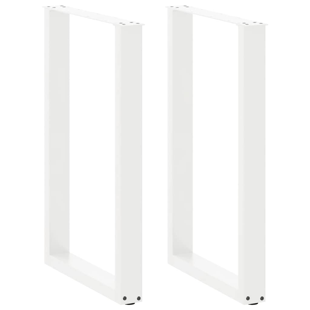 Gambe per tavolo da bar a forma di U 2 pz bianche 60x(90-91) cm