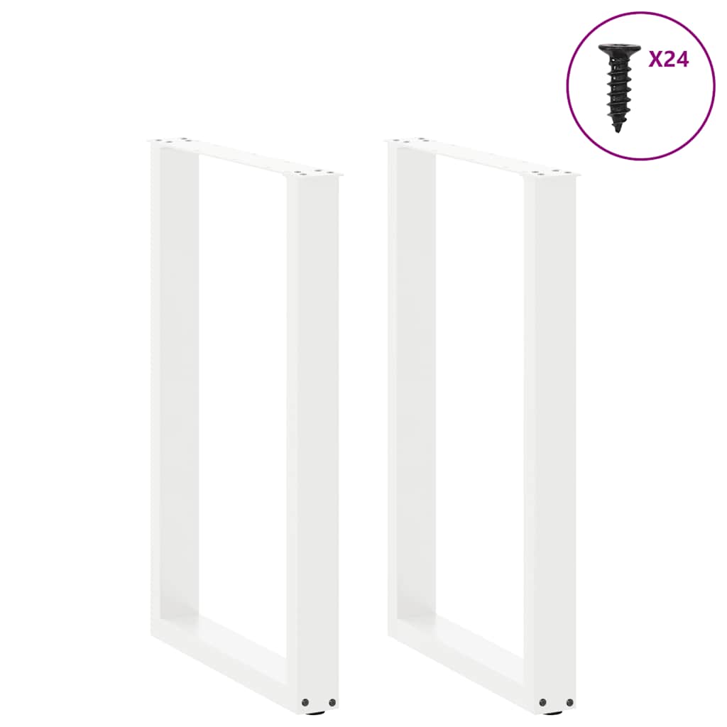 Gambe per tavolo da bar a forma di U 2 pz bianche 60x(90-91) cm