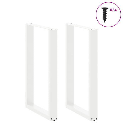 Gambe per tavolo da bar a forma di U 2 pz bianche 60x(90-91) cm