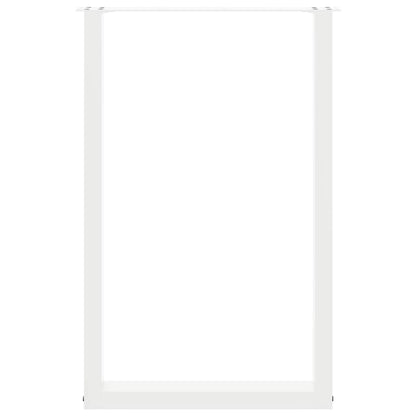 Gambe per tavolo da bar a forma di U 2 pz bianche 60x(90-91) cm in acciaio