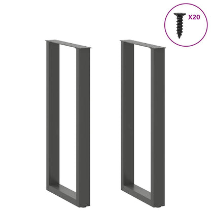 Gambe per tavolo da bar forma U 2 pz Antracite 40x(100-101) cm