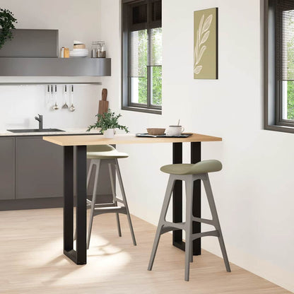 Gambe per tavolo da bar a forma di U 2 pz nere 50x(100-101) cm