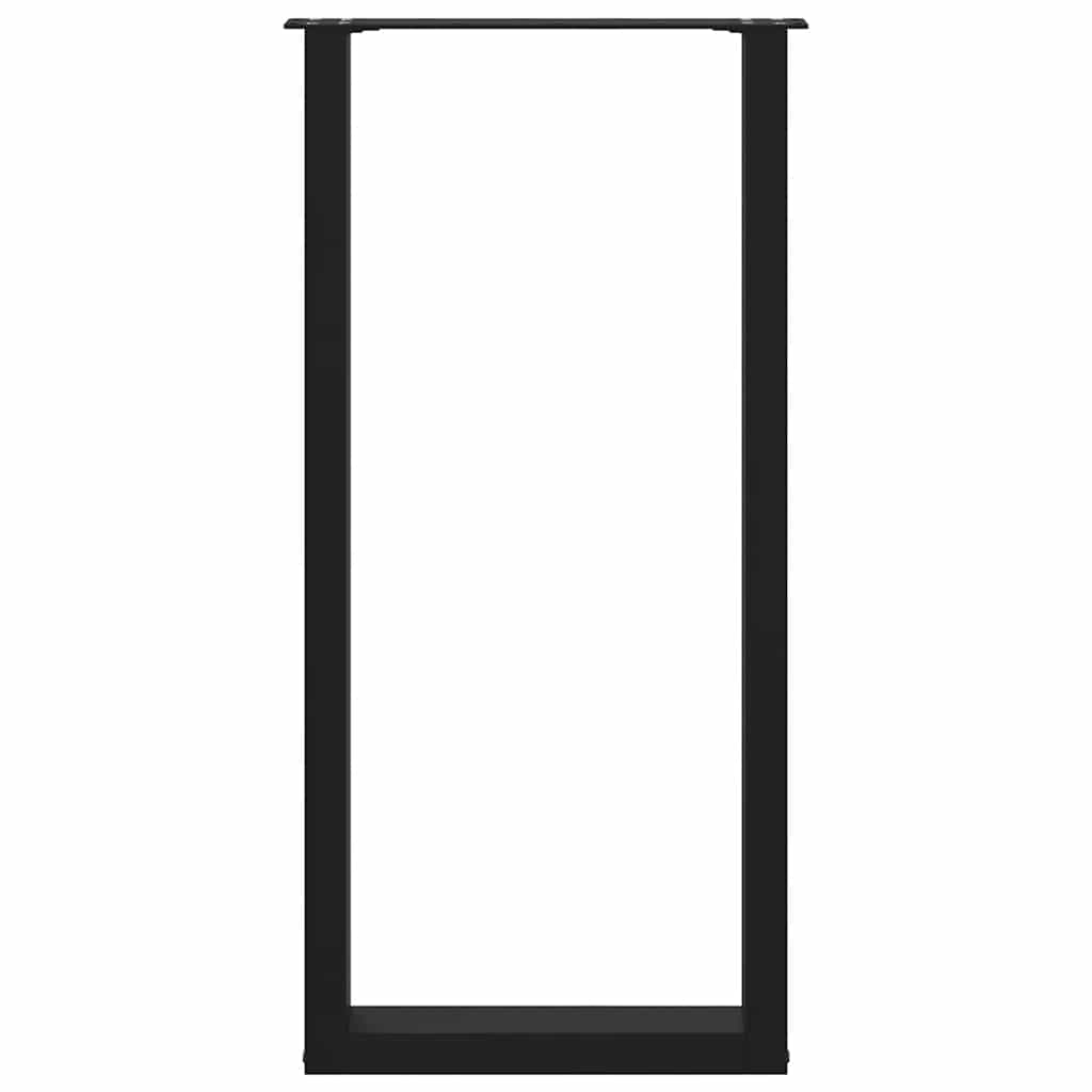 Gambe per tavolo da bar a forma di U 2 pz nere 50x(100-101) cm