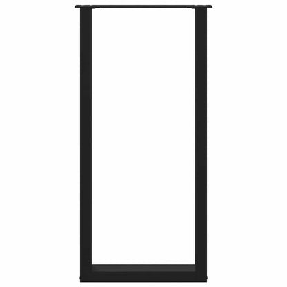 Gambe per tavolo da bar a forma di U 2 pz nere 50x(100-101) cm
