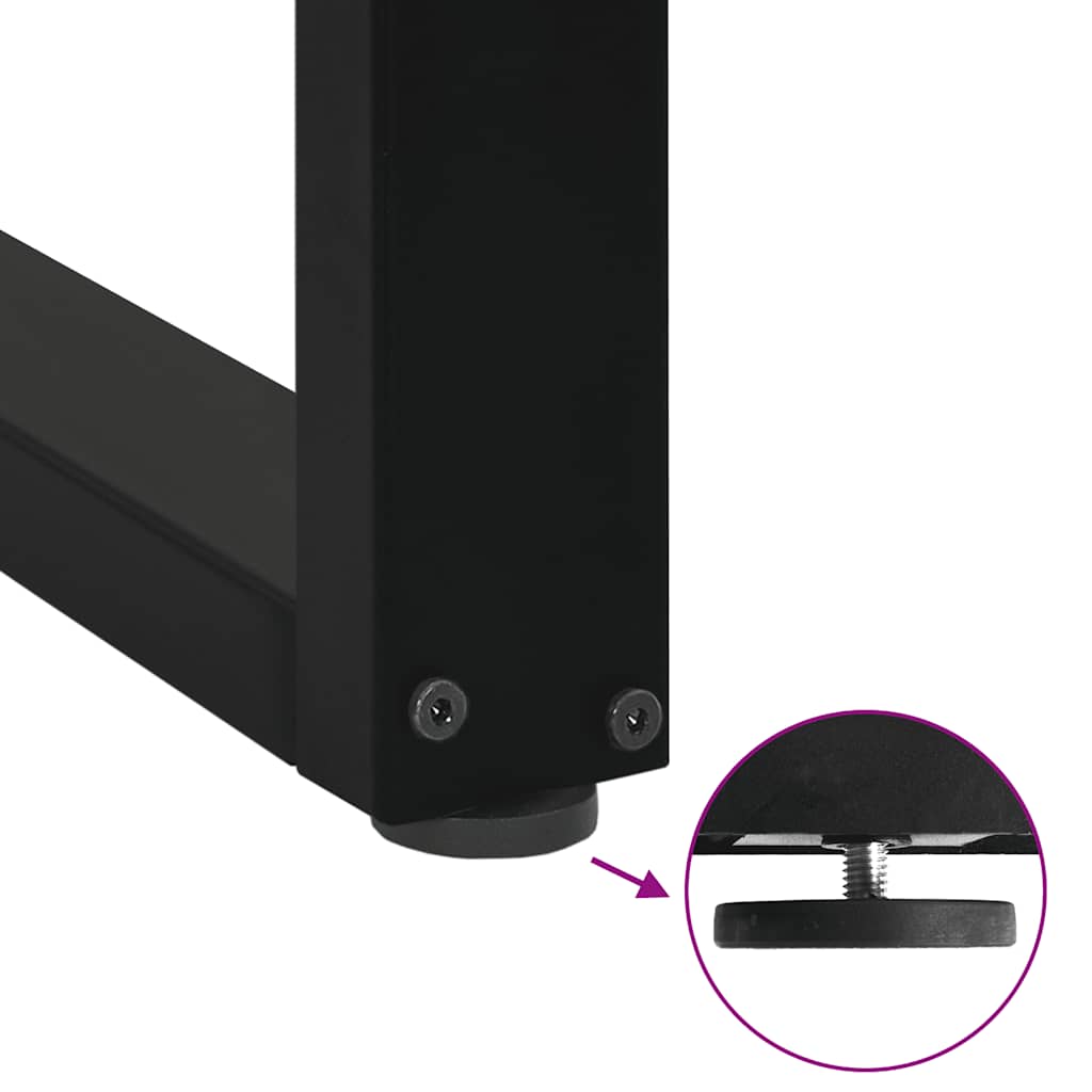 Gambe per tavolo da bar a forma di U 2 pz nere 50x(100-101) cm