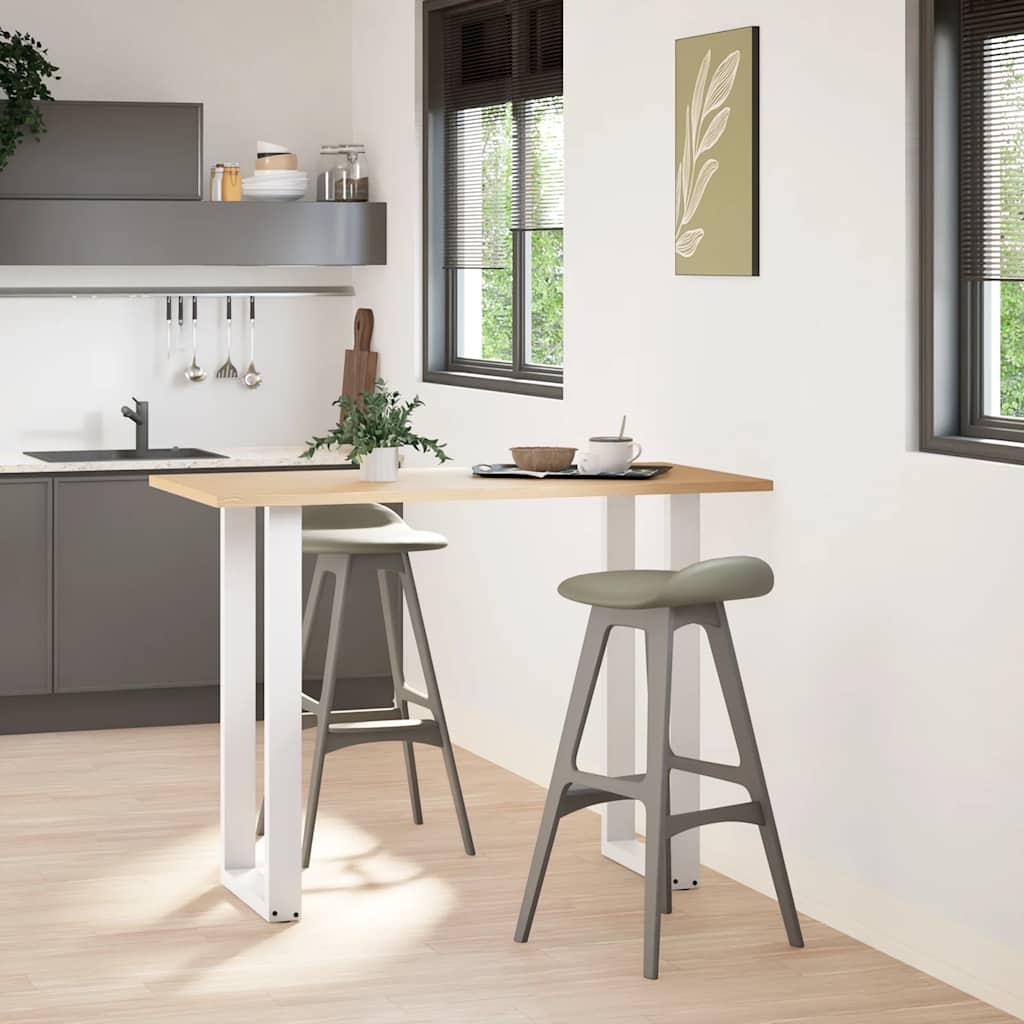 Gambe per tavolo da bar a forma di U 2 pz bianche 50x(100-101) cm in acciaio