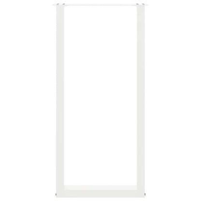 Gambe per tavolo da bar a forma di U 2 pz bianche 50x(100-101) cm in acciaio