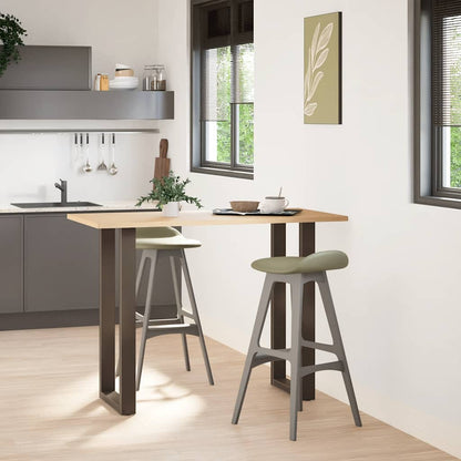 Gambe per tavolo da bar a forma di U 2 pz in acciaio naturale 50x(100-101) cm