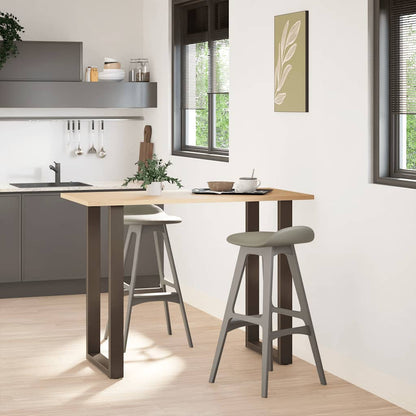 Gambe per tavolo da bar a forma di U 2 pz in acciaio naturale 60x(100-101) cm