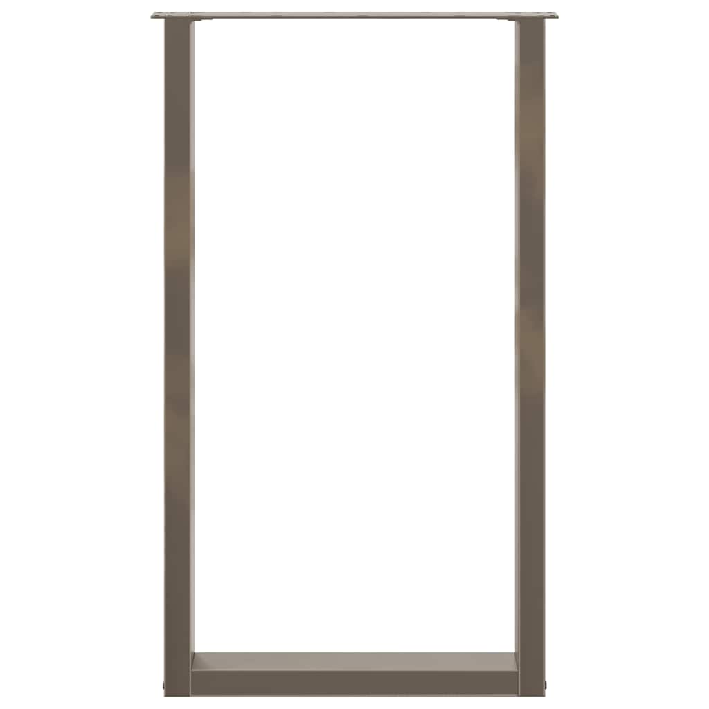 Gambe per tavolo da bar a forma di U 2 pz in acciaio naturale 60x(100-101) cm