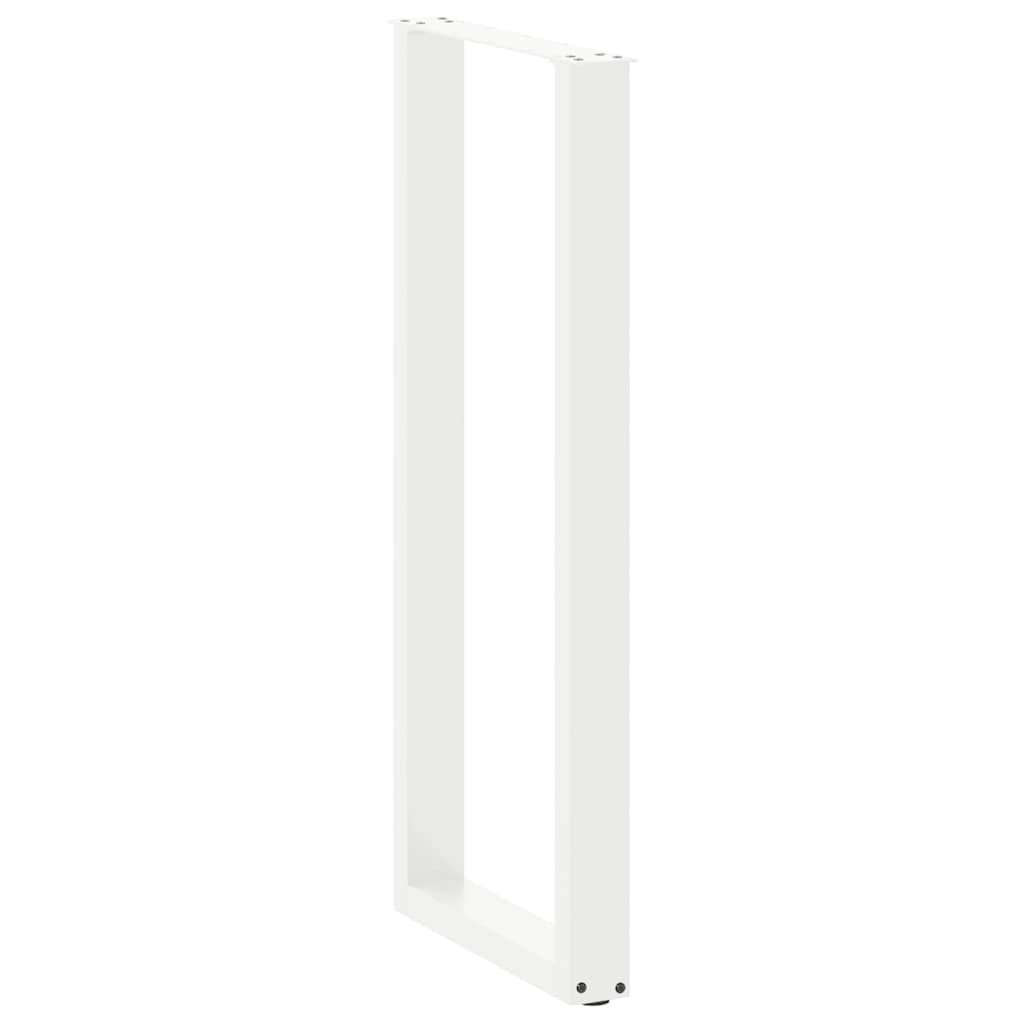 Gambe Tavolino da Caffè a U 2 pz Bianco 40x(110-111) cm Acciaio