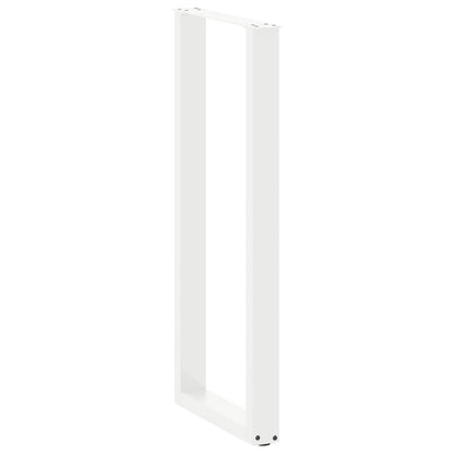 Gambe Tavolino da Caffè a U 2 pz Bianco 40x(110-111) cm Acciaio