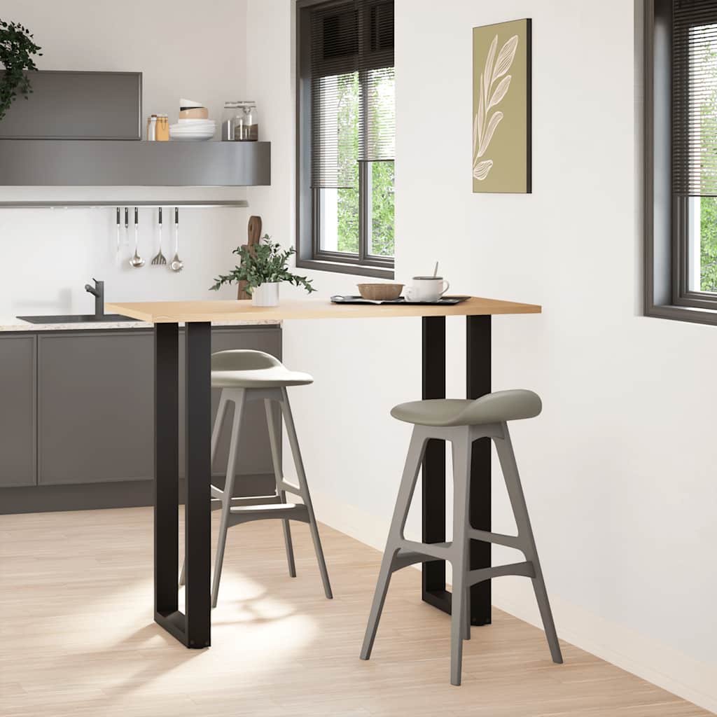 Gambe per tavolo da bar a forma di U 2 pz nere 50x(110-111) cm