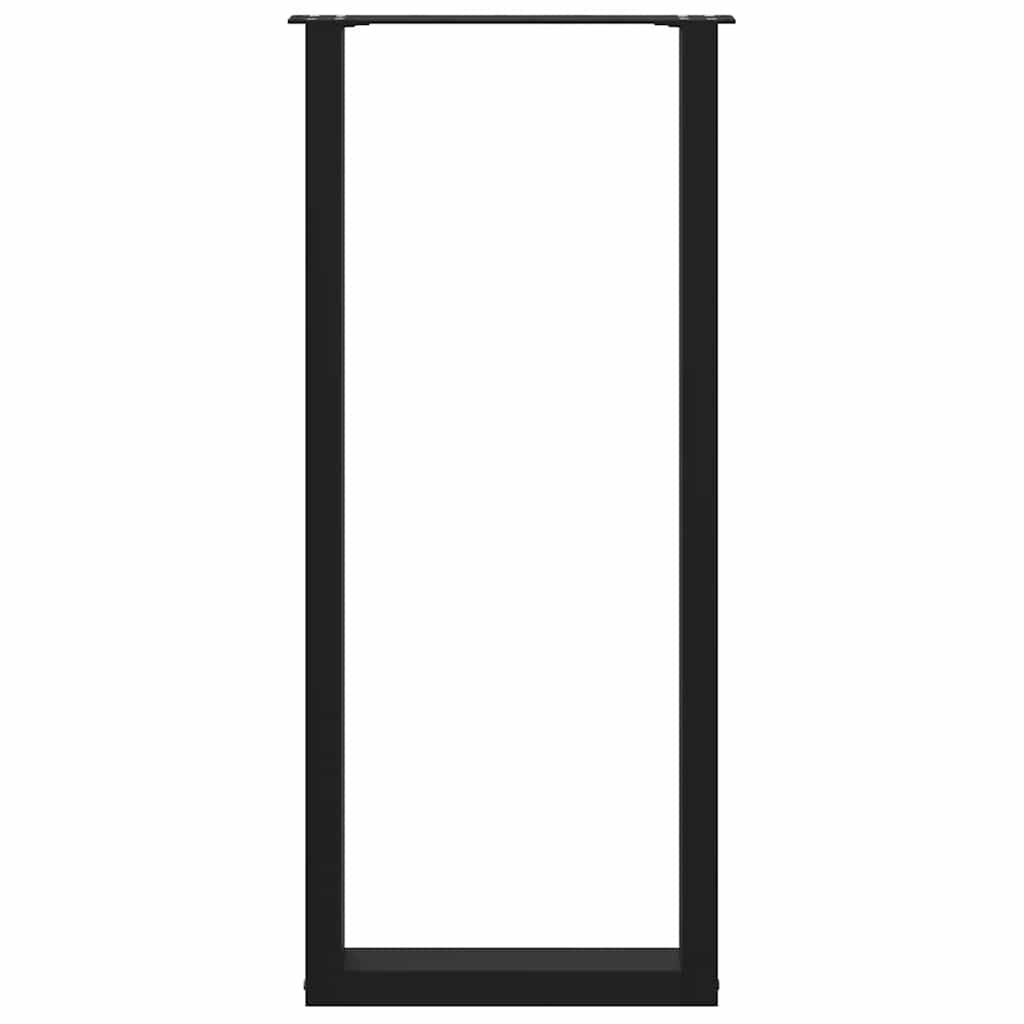 Gambe per tavolo da bar a forma di U 2 pz nere 50x(110-111) cm