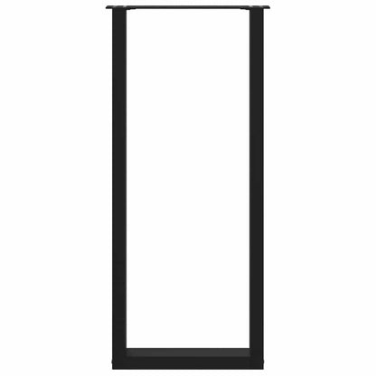 Gambe per tavolo da bar a forma di U 2 pz nere 50x(110-111) cm