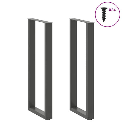 Gambe per tavolo da bar a forma di U 2 pz Antracite 50x(110-111) cm Acciaio