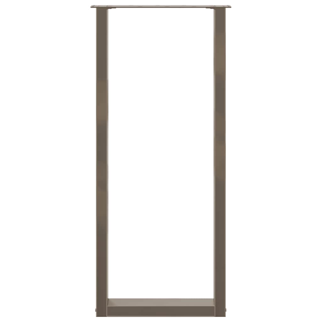 Gambe per tavolo da bar a forma di U 2 pz in acciaio naturale 50x(110-111) cm