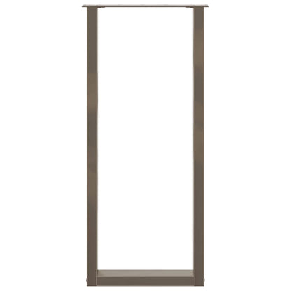 Gambe per tavolo da bar a forma di U 2 pz in acciaio naturale 50x(110-111) cm