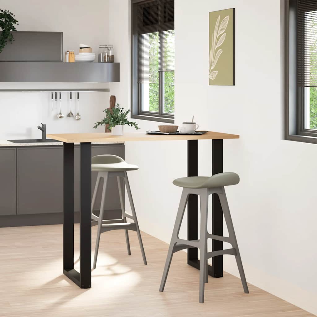 Gambe per tavolo da bar a forma di U 2 pz nere 60x(110-111) cm